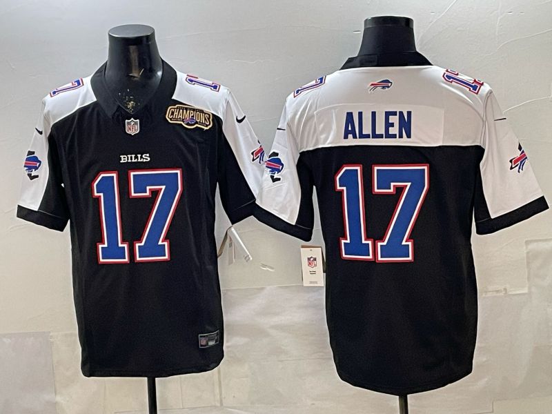 Men 2026 Buffalo Bills #17 Allen black white Limited Nike NFL Jersey style 04